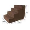 Pet Stairs â€šÃ„Ã¬ Foam Pet Steps for Small Dogs or Cats with 4 Step Design and Removable Cover â€šÃ„Ã¬ Non-Slip Dog Stairs for Home by Petmaker (Brown)