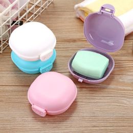 1pcs Convenient Black Soap Box Portable Soap Box Travel Hiking Holder Container Soap Box Plastic Soap Box Dispenser Soap Rack (Color: Pink)