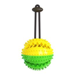 Pet Dog Toy Interactive Rubber Balls for Small Large Dogs Puppy Cat Chewing Toys Pet Tooth Cleaning Indestructible Dog Food Ball (Color: Squeak ball, Ships From: China)