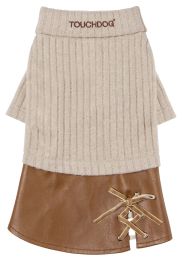 Touchdog 'Modress' Fashion Designer Dog Sweater and Dress (Color: Brown, size: small)
